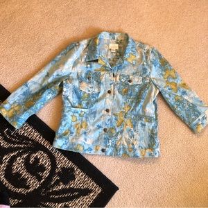 Christopher & Banks Blue & Gold Paisley Blouse